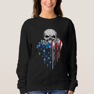 Sweatshirt Amérique Coeur crânien Amérique Drapeau Amérique C