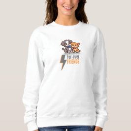 Sweatshirt Amis de fourrure - Besties de chien et de chats mi