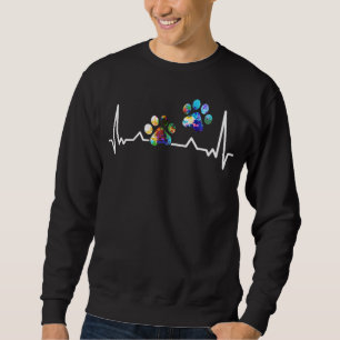 Sweatshirt Amour Animaux colorés Paw Heartbeat