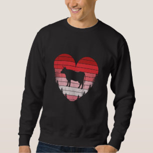 Sweatshirt Amour de coeur de vache Saint-Valentin Vintage Rét