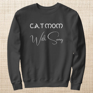 Sweatshirt Amour des Animaux Écriture Blanche Mère de Chat Pe