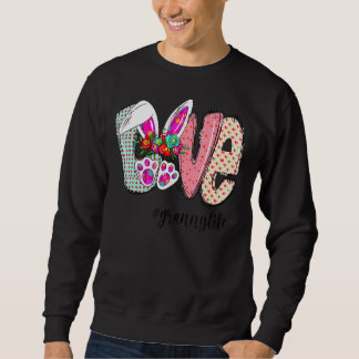 Sweatshirt Amour Granny Vie Avec Lapin Et Fleur Pour Pâques