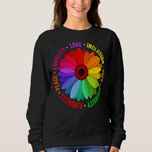 Sweatshirt Amour Inclusion Espoir Diversité Kindness Paix Éga (Devant)