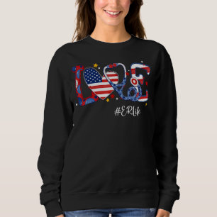 Sweatshirt Amour Patriotique Er Life Amérique Drapeau América