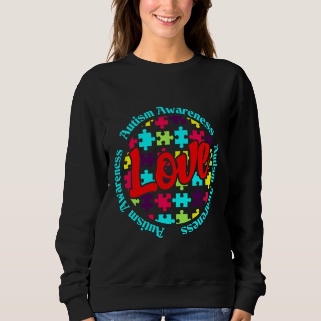 Sweatshirt Amour Sensibilisation sur l'autisme Pour Hommes Fe (Devant)