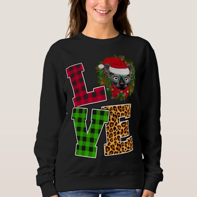 Sweatshirt Amour Sphynx Chat Santa Hat Leopard Funny Noël (Devant)