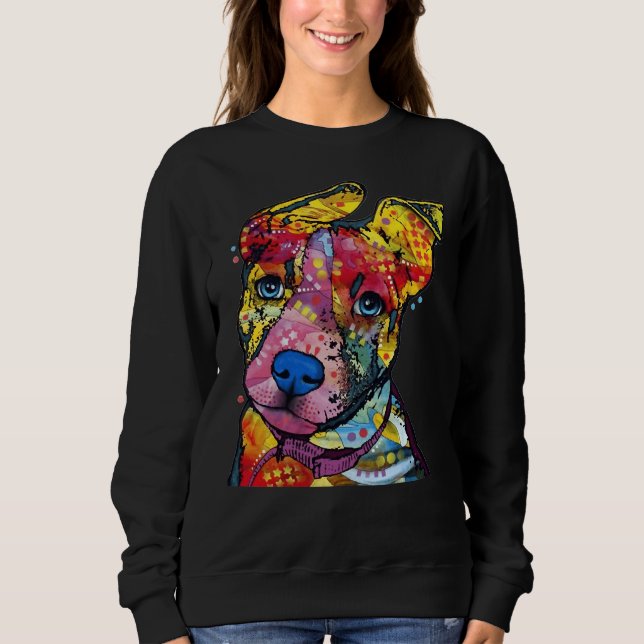 Sweatshirt Amoureux de les chiens couleur Pitbull (Devant)