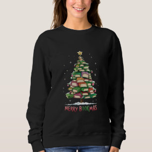 Sweatshirt Amoureux de livres de Noël Arbre Bibliothécaire Jo
