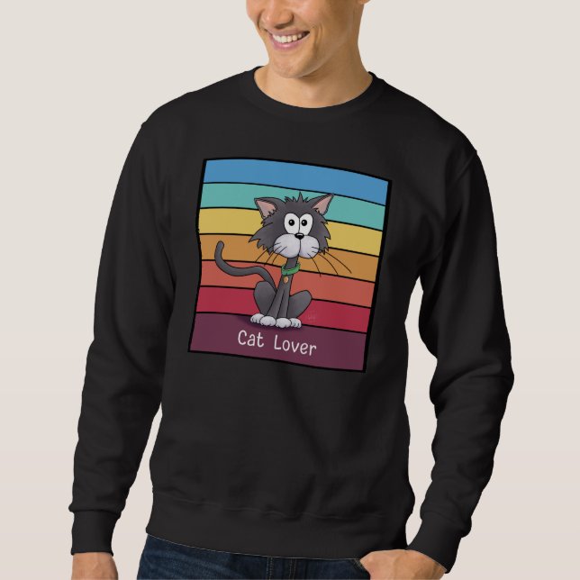 Sweatshirt Amoureux des chats festif (Devant)