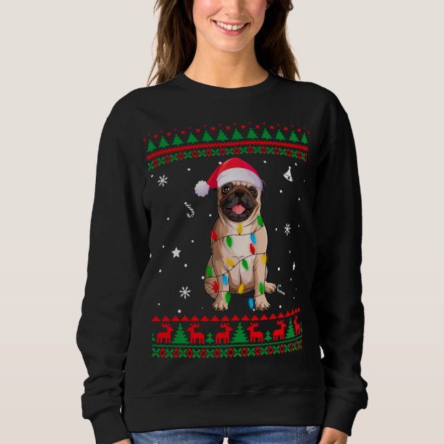 Sweatshirt Amoureux des chiens de Noël de Noël de Noël moche  (Devant)