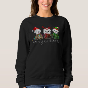 Sweatshirt Amoureux des chiens Joyeux Maltais de Noël