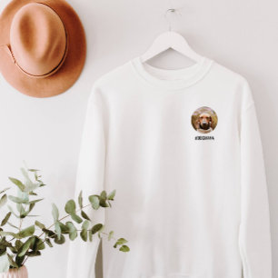 Sweatshirt Amoureux des chiens petit cercle photo avec texte