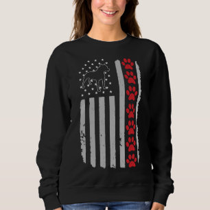 Sweatshirt Amoureux des chiens Pitbull du drapeau américain p