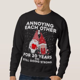 Sweatshirt Amusant 20 Ans Gnomes de Noël Mariage Couple Un
