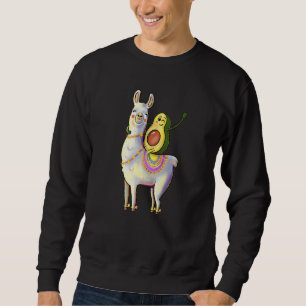 Sweatshirt Amusant Avocado équitation sur un animal Llama Alp