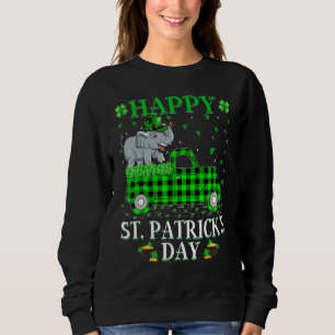 Sweatshirt Amusant Buffalo Plaid Green Truck Elephant St Patr