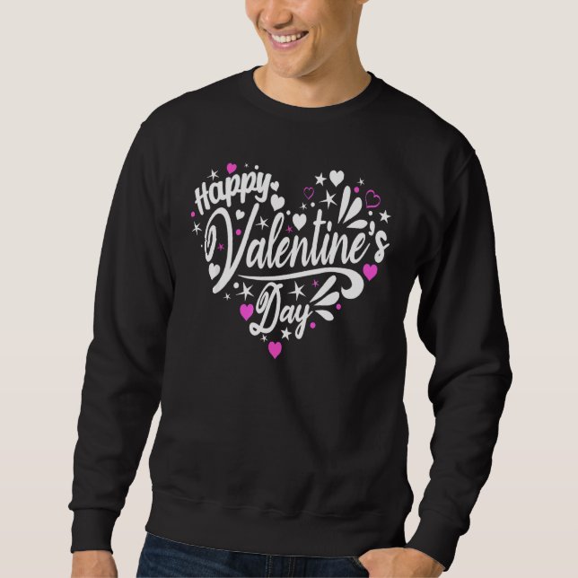 Sweatshirt Amusant Coeur Heureuse Sainte-Valentin Pour Femmes (Devant)