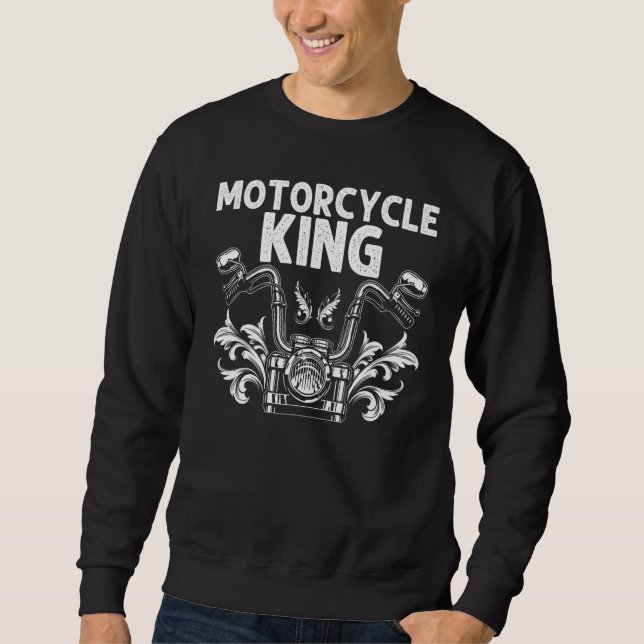 Sweatshirt Amusant Conception Moto Homme Papa Moto Lov (Devant)