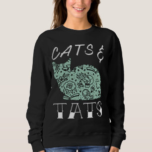 Sweatshirt Amusant Cute Cats & Tats Tatouages Art Feline Desi