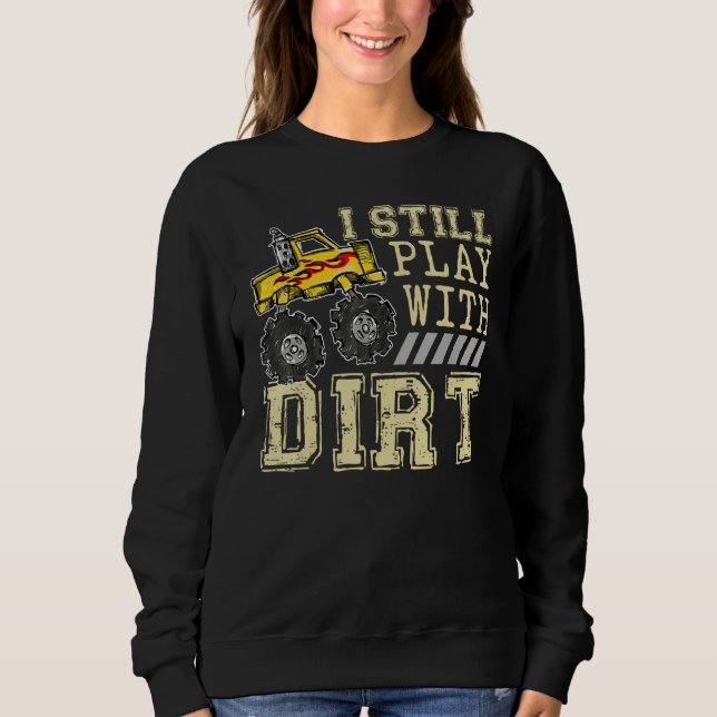 Sweatshirt Amusant Je Joue Avec Tracteur Dirt, Garçons De Fer (Devant)