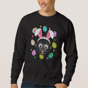 Sweatshirt Amusant Oeuf de Pâques Bunny Ear Gorilla Face Pâqu