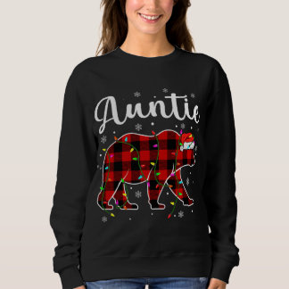 Sweatshirt Amusant Rouge Plaid Feux de Noël Tante Ours Xmas