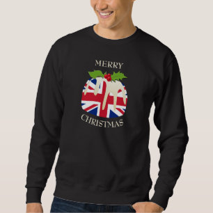 Sweatshirt Amusant UNION JACK UK Pudding de Noël