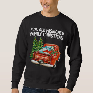 Sweatshirt Amusant Vieux Mode Famille Camion de Noël Arbre