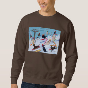 Sweatshirt Amusement Labradors de ski d'hiver