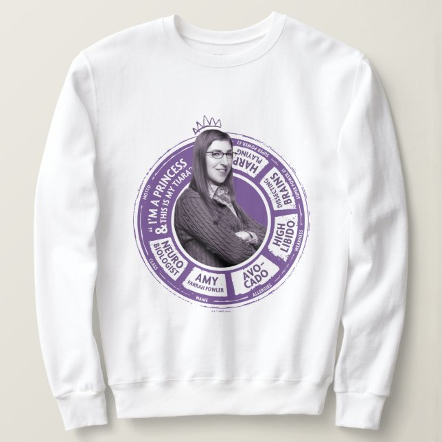 Sweatshirt Amy Farrah Fowler - Graphique d'informations (Design devant)