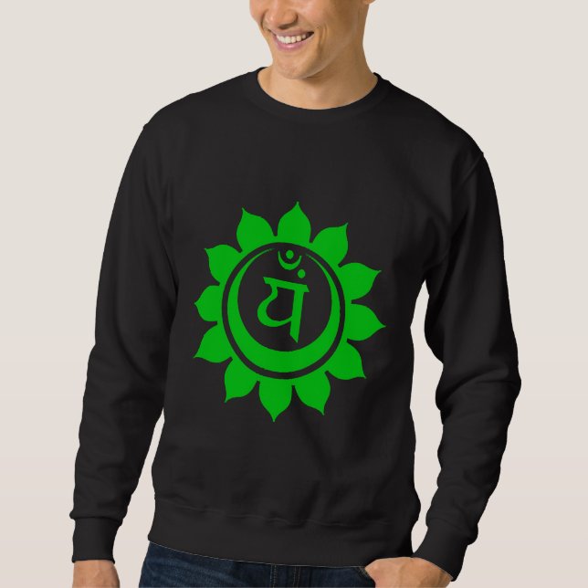 Sweatshirt Anahata Heart Chakra Green Fitting Scoop (Devant)