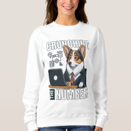 Sweatshirt Analyste de corgi mûre en croisant les nombres