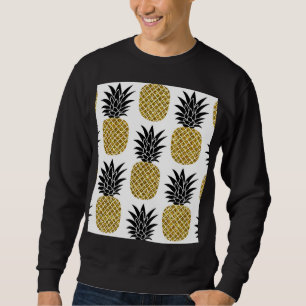 Sweatshirt Ananas En Or : Blanc Dessiné À La Main Sans Coutur