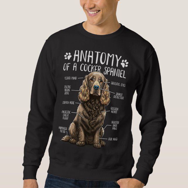 Sweatshirt Anatomie amusante Cocker Spaniel Chien Cocker Span (Devant)
