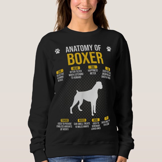 Sweatshirt Anatomie De L'Amoureux des chiens De Boxer (Devant)