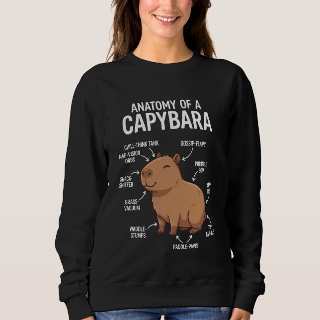 Sweatshirt Anatomy of A Capybara Funny Capybara Lover (Devant)