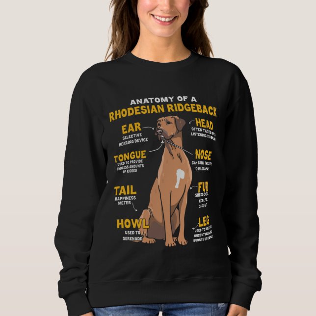Sweatshirt Anatomy Of A Rhodesian Ridgeback For Dog (Devant)
