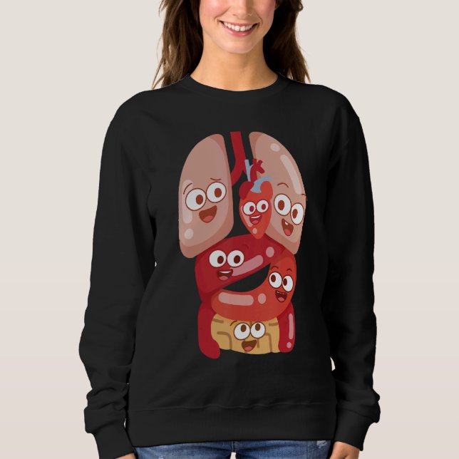 Sweatshirt Anatomy Physiology Heart Lungs Vital Organs Illust (Devant)