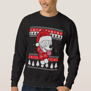 Sweatshirt Ancien chien de garde anglais Noël laid