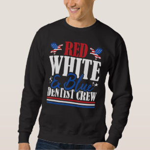 Sweatshirt Ancien pavillon américain Rouge Blanc et bleu Dent