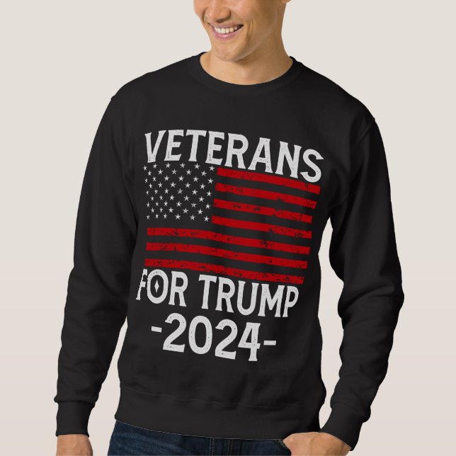 Sweatshirt Anciens combattants pour Trump 2024 Pro Trump (Devant)