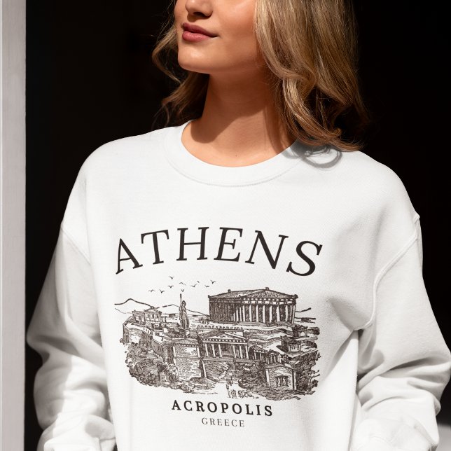 Sweatshirt Ancient Athens Acropolis Retro View (Créateur téléchargé)