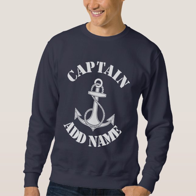 Sweatshirt Ancrage de nom de capitaine personnalisé (Devant)