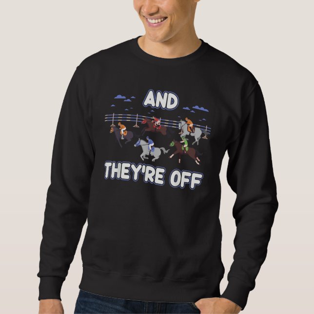 Sweatshirt And They're Off Polo Player Horse Racing (Devant)