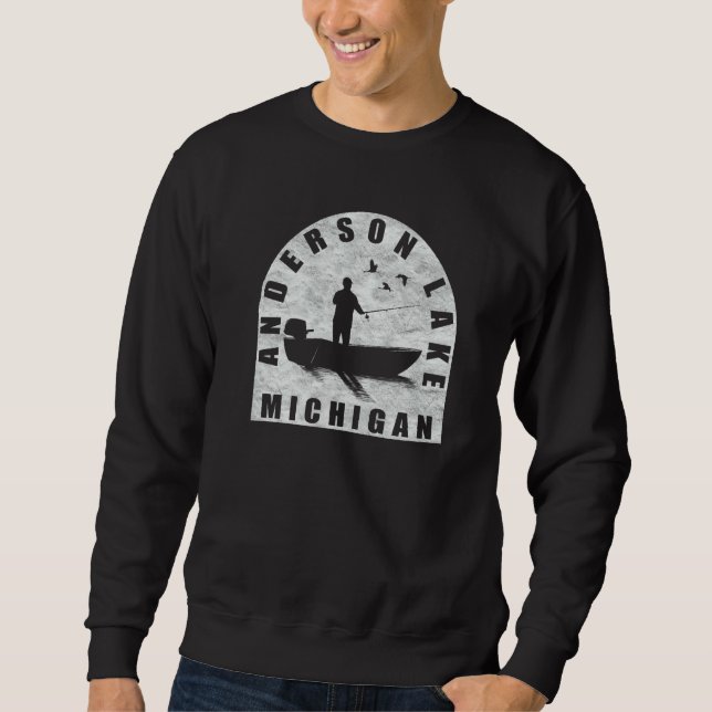 Sweatshirt Anderson Lake Fishing Michigan (Devant)