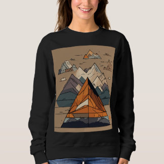 Sweatshirt Andes Mons Nature géométrique - Chemise femme noir
