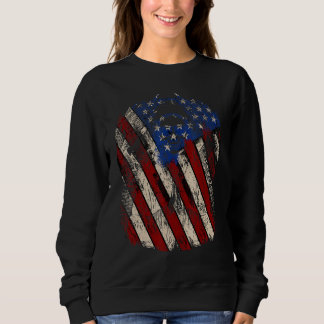 Sweatshirt Ange du Crâne Sombre Drapeau USA Patriotique Homme