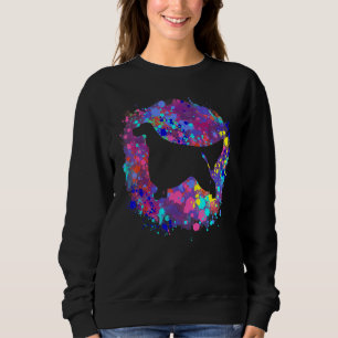 Sweatshirt Anglais Setter Chien rose Aquarelle Art