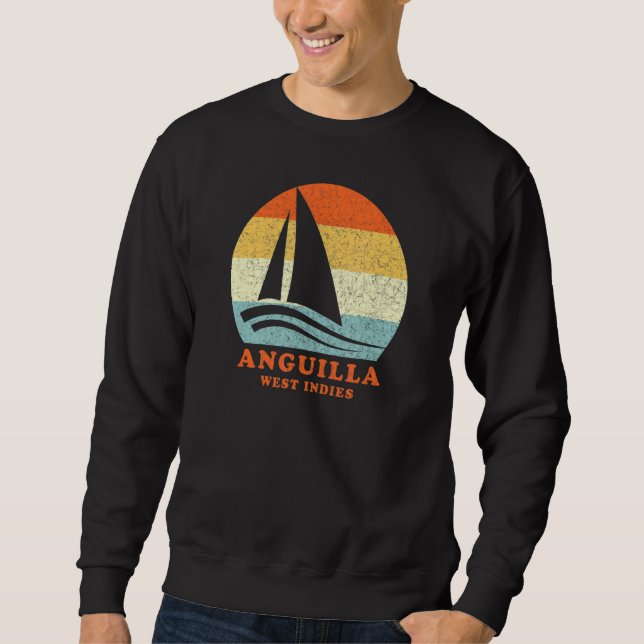 Sweatshirt Anguilla Antilles Vintage Retro Voilier (Devant)