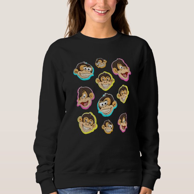 Sweatshirt Animal de zoo Chimpanzé Singe mignon (Devant)